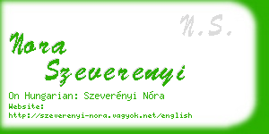 nora szeverenyi business card